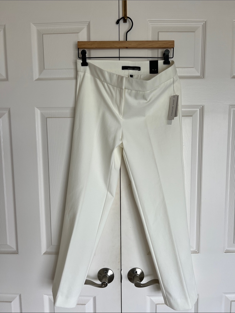 Amanda & Chelsea Cream Straight-Leg Dress Pants